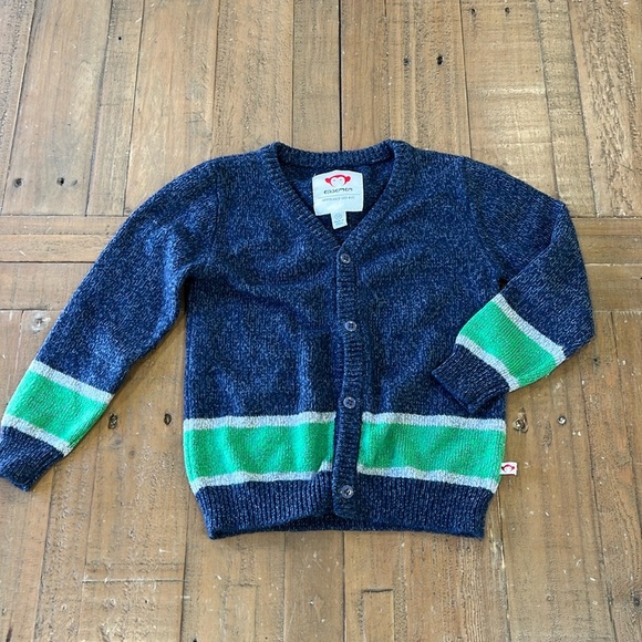 Appaman green stripe cardigan sweater - Picture 1 of 4
